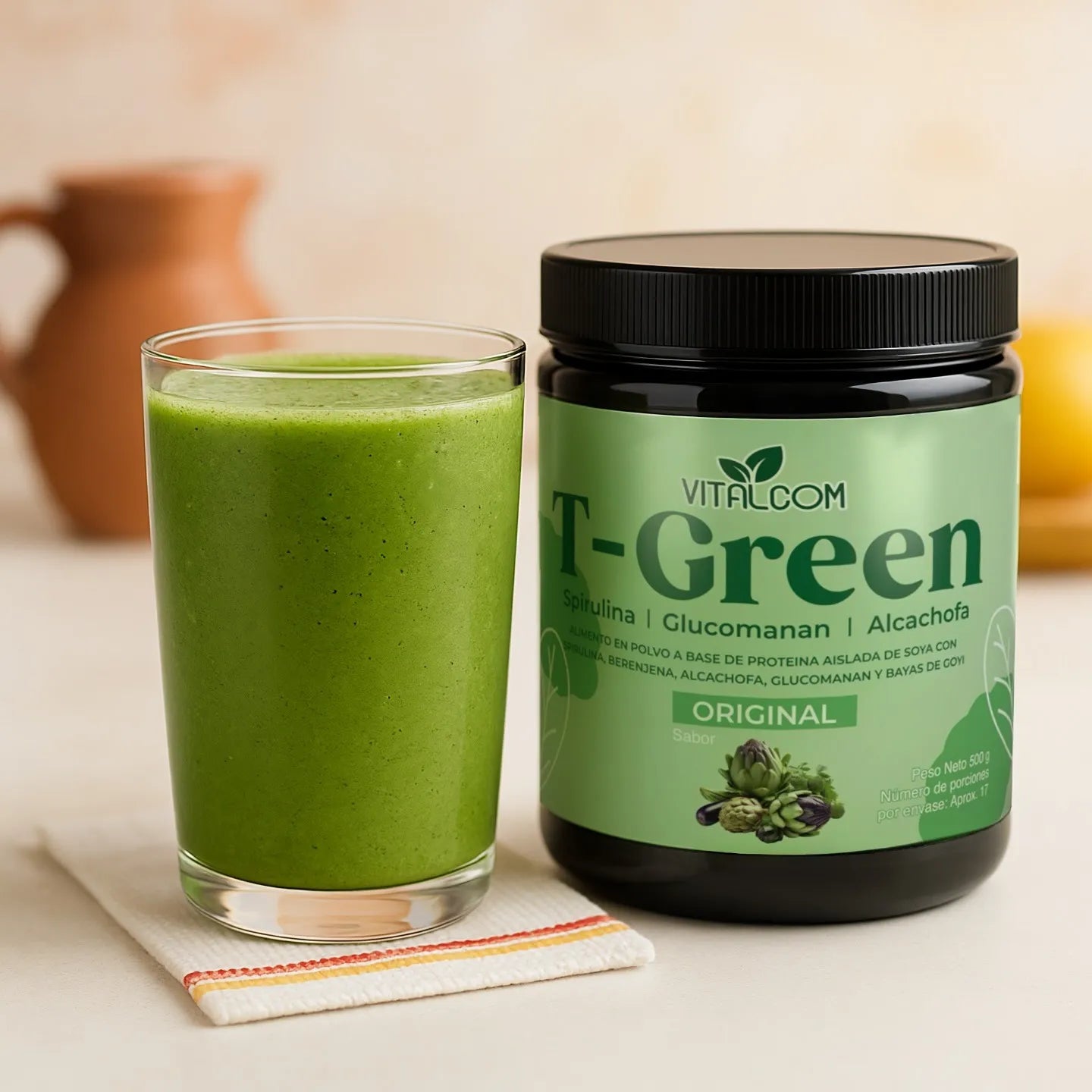 T-Green 500mg 💚 – Superfood para Digestión y Energía Natural