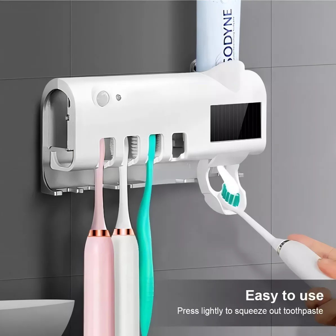 Dispensador Crema Dental + Soporte Esterilizador De Cepillos