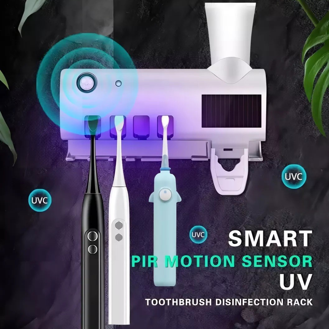 Dispensador Crema Dental + Soporte Esterilizador De Cepillos